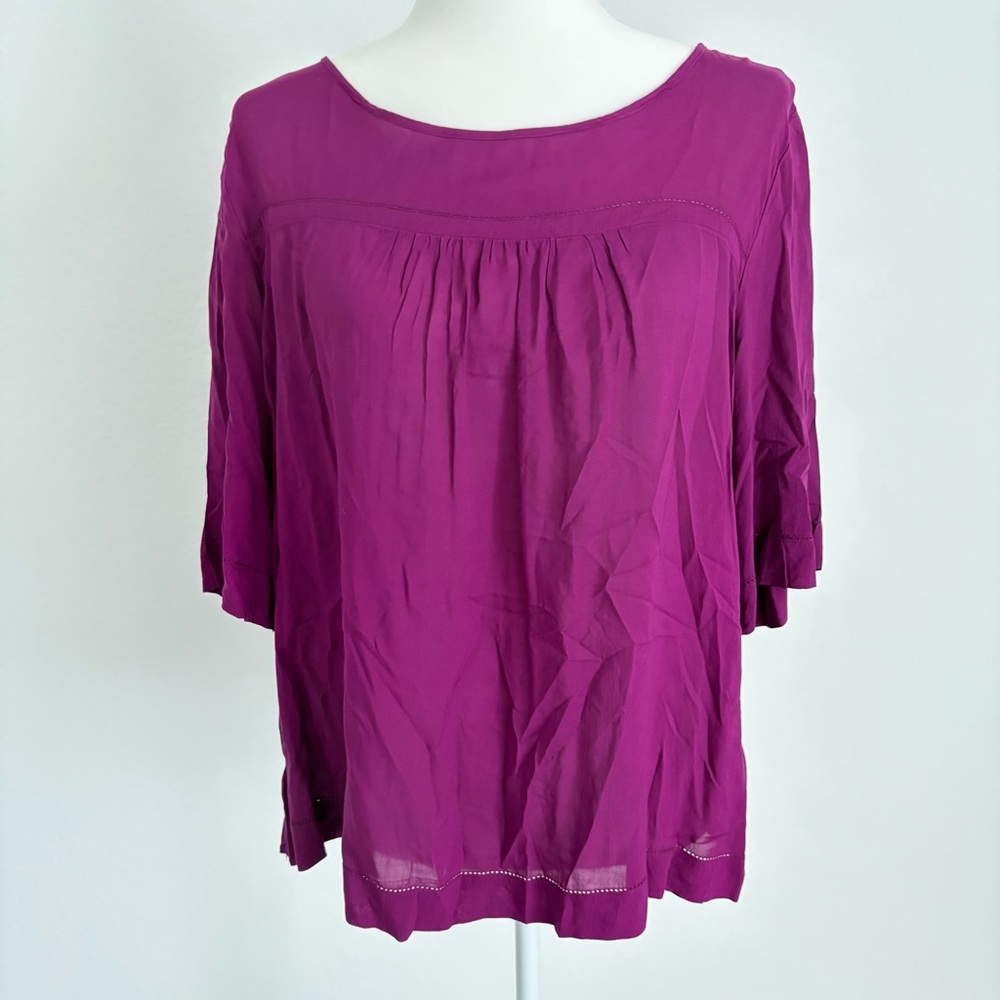 Old Navy Violet Purple 3/4 Length Sleeve Blouse Size Large